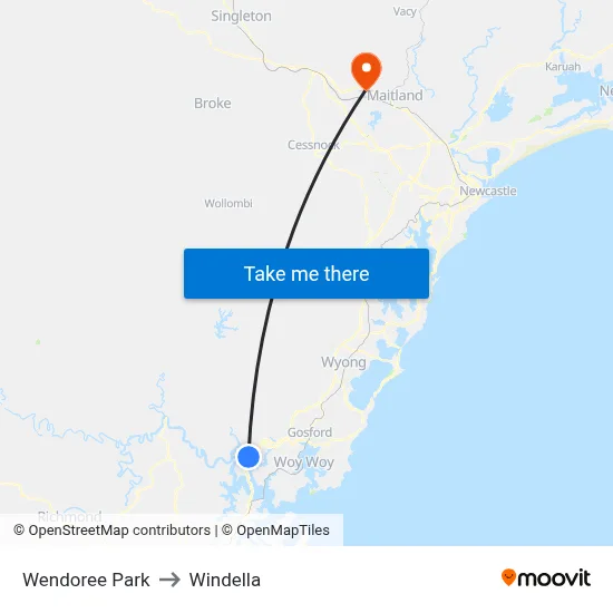 Wendoree Park to Windella map
