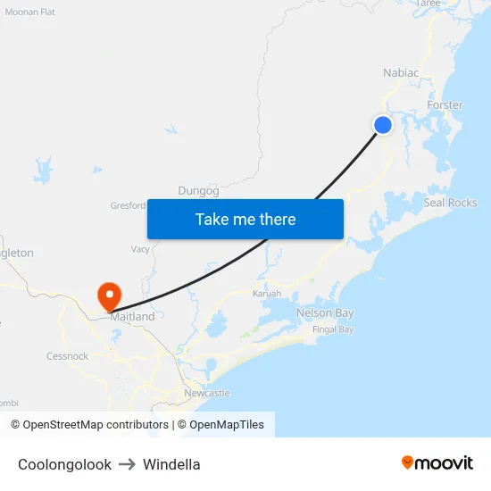 Coolongolook to Windella map
