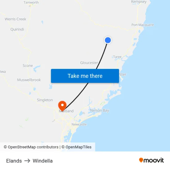 Elands to Windella map