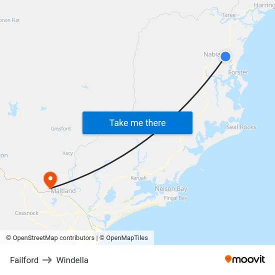 Failford to Windella map