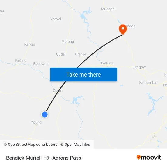 Bendick Murrell to Aarons Pass map