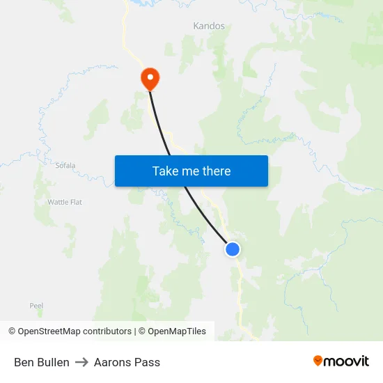 Ben Bullen to Aarons Pass map