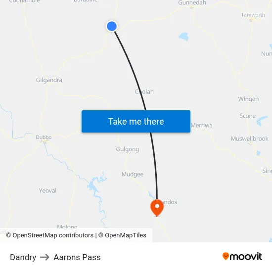 Dandry to Aarons Pass map
