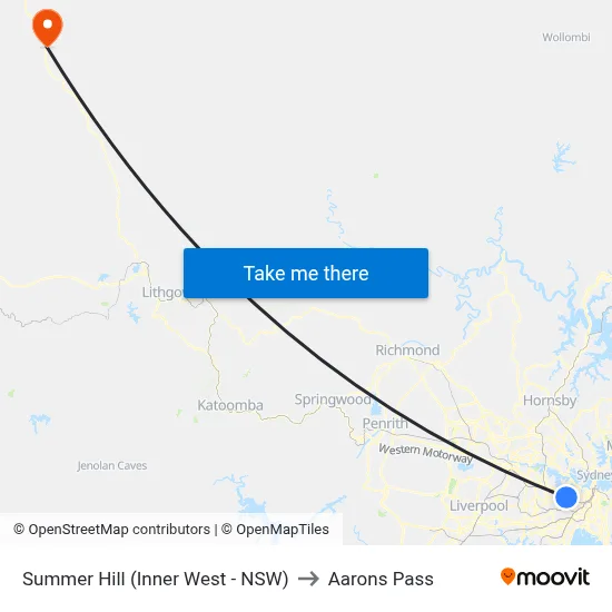 Summer Hill (Inner West - NSW) to Aarons Pass map