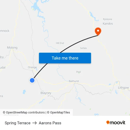 Spring Terrace to Aarons Pass map