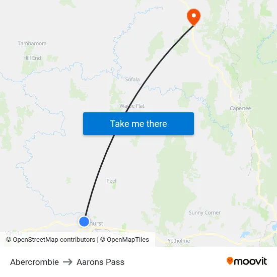 Abercrombie to Aarons Pass map