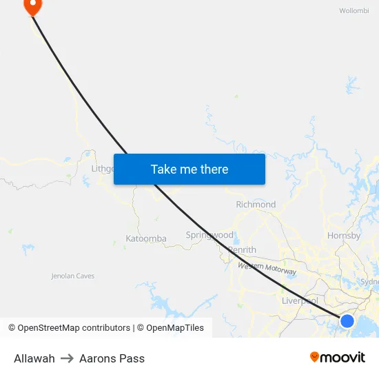 Allawah to Aarons Pass map