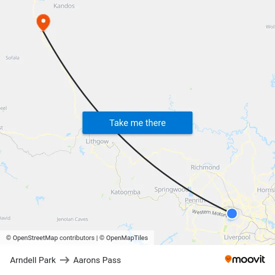 Arndell Park to Aarons Pass map