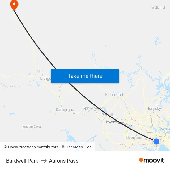 Bardwell Park to Aarons Pass map