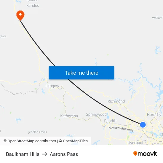Baulkham Hills to Aarons Pass map
