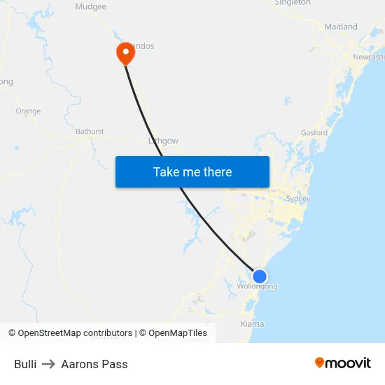 Bulli to Aarons Pass map