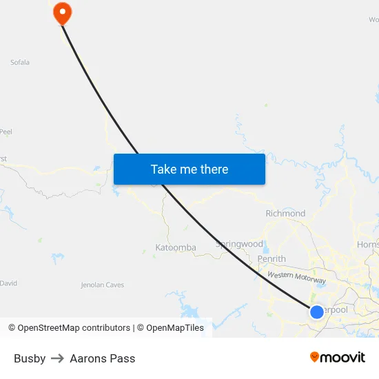 Busby to Aarons Pass map