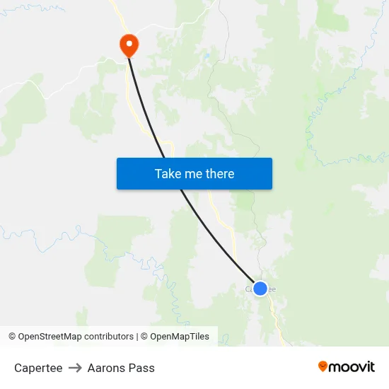Capertee to Aarons Pass map