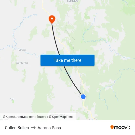 Cullen Bullen to Aarons Pass map