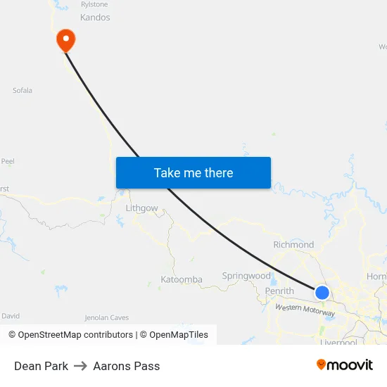 Dean Park to Aarons Pass map