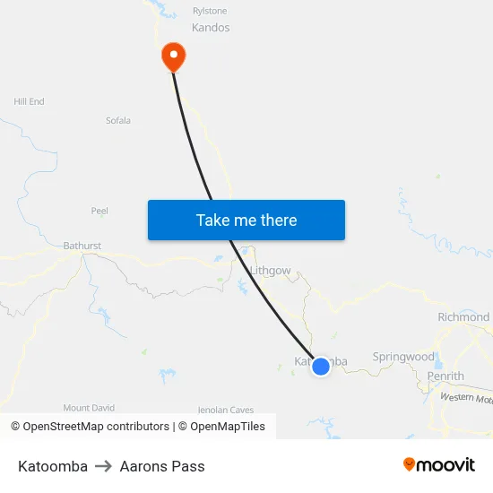 Katoomba to Aarons Pass map