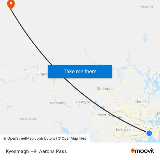 Kyeemagh to Aarons Pass map