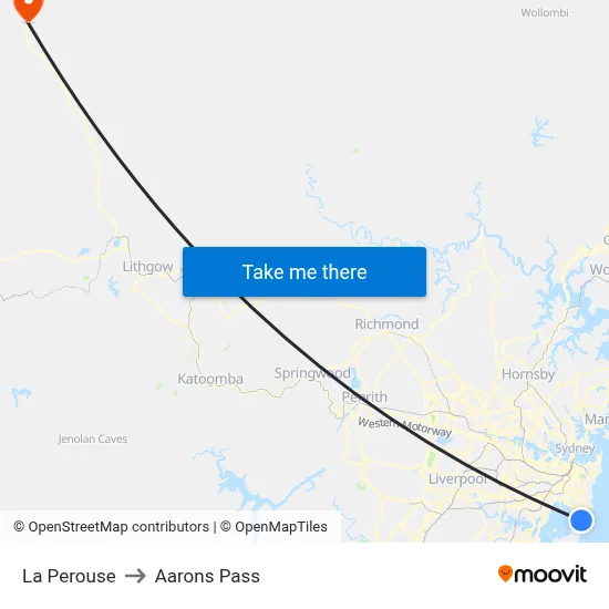 La Perouse to Aarons Pass map