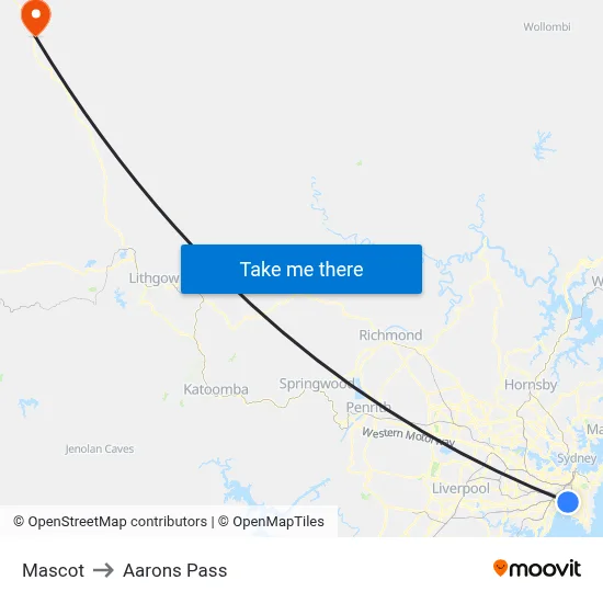 Mascot to Aarons Pass map