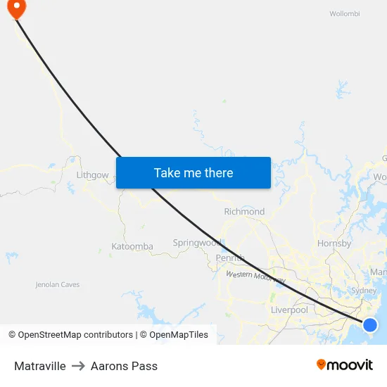 Matraville to Aarons Pass map