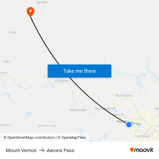 Mount Vernon to Aarons Pass map