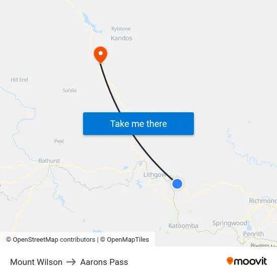 Mount Wilson to Aarons Pass map