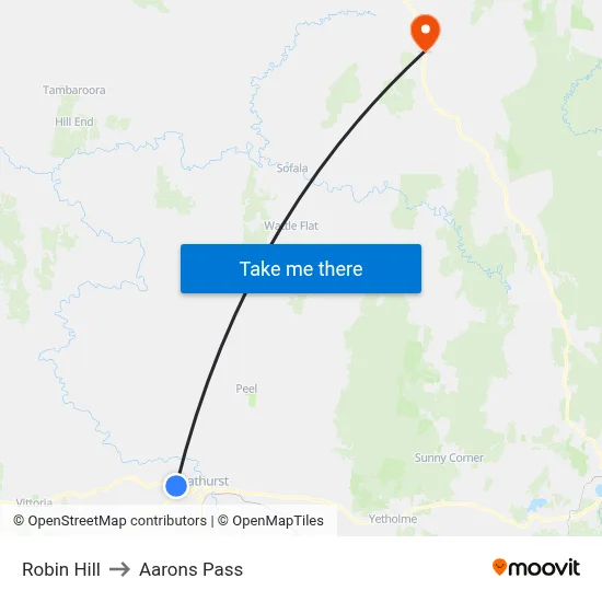 Robin Hill to Aarons Pass map