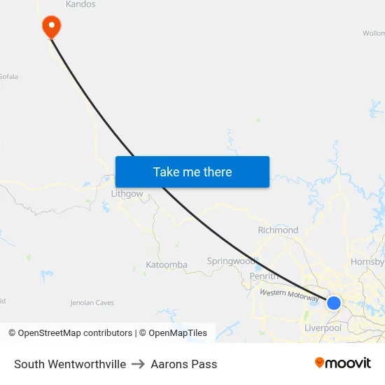 South Wentworthville to Aarons Pass map