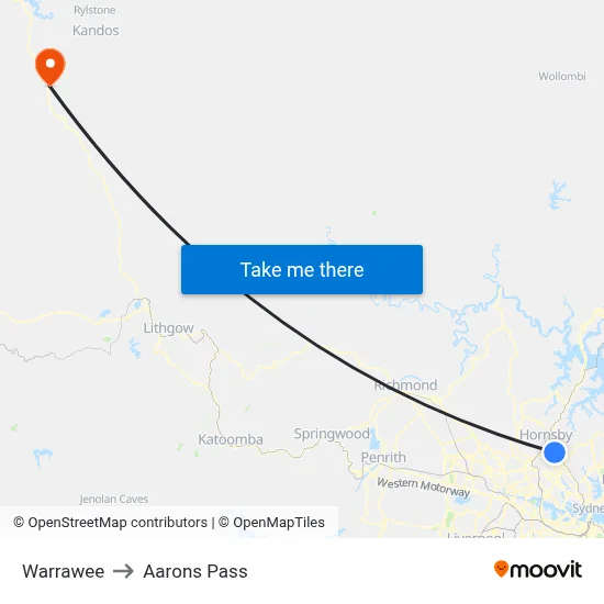 Warrawee to Aarons Pass map