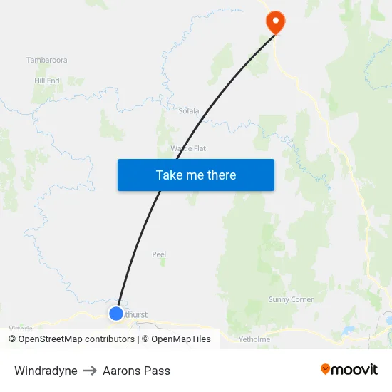 Windradyne to Aarons Pass map