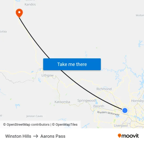 Winston Hills to Aarons Pass map