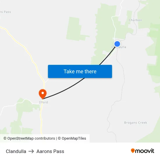 Clandulla to Aarons Pass map