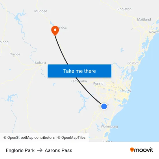 Englorie Park to Aarons Pass map