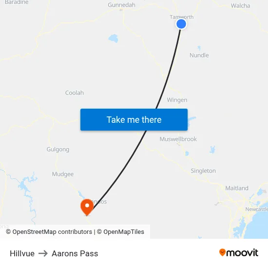 Hillvue to Aarons Pass map