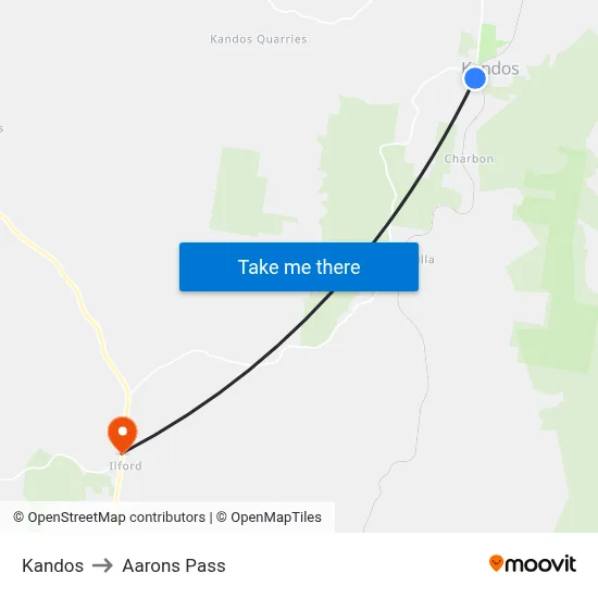 Kandos to Aarons Pass map