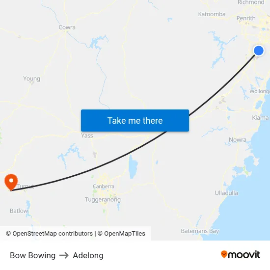 Bow Bowing to Adelong map