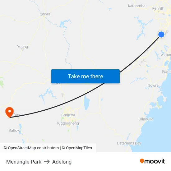 Menangle Park to Adelong map