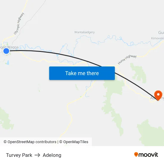 Turvey Park to Adelong map
