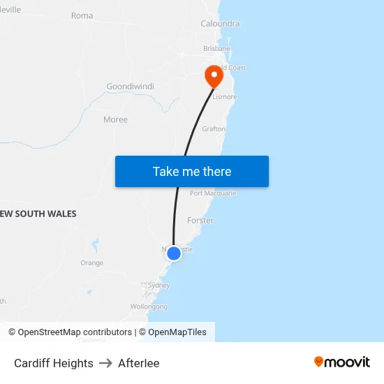 Cardiff Heights to Afterlee map