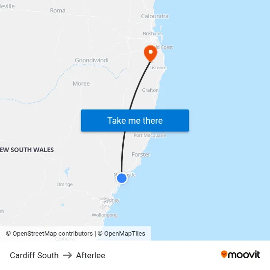Cardiff South to Afterlee map