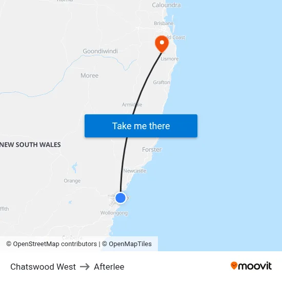 Chatswood West to Afterlee map