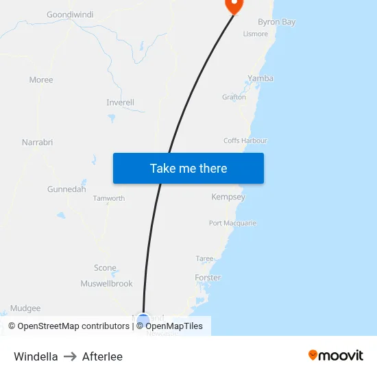 Windella to Afterlee map