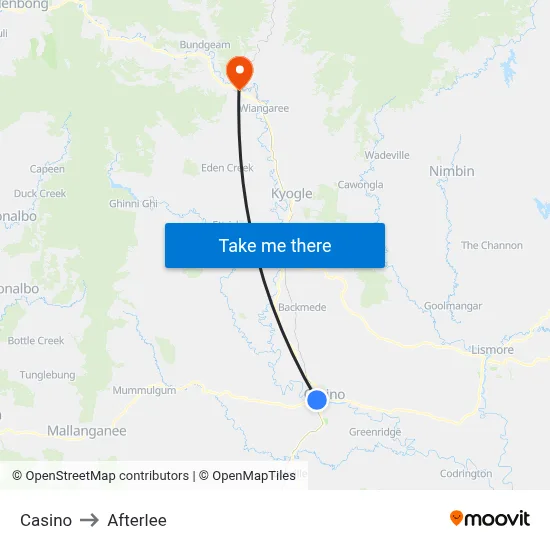 Casino to Afterlee map