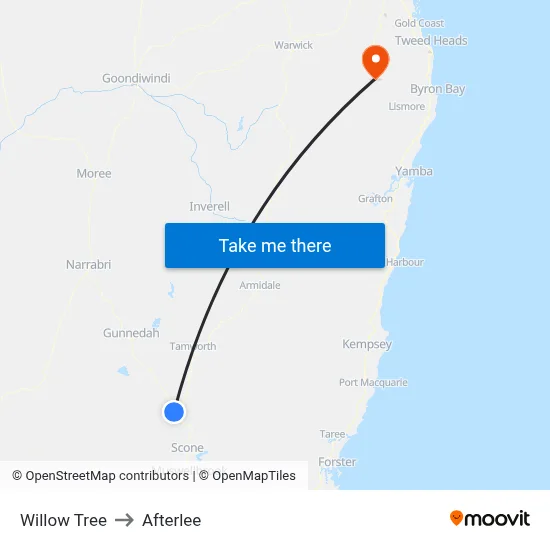 Willow Tree to Afterlee map