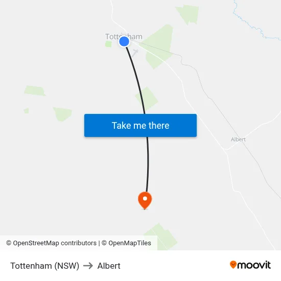 Tottenham (NSW) to Albert map