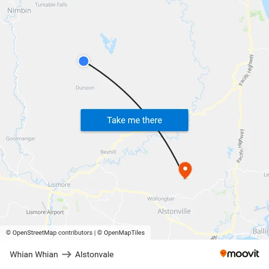 Whian Whian to Alstonvale map