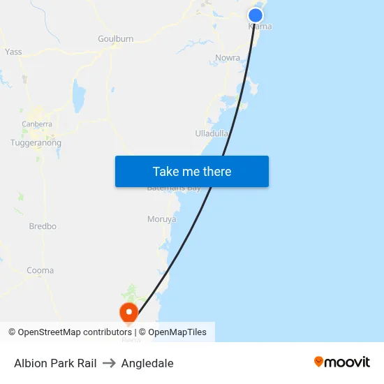 Albion Park Rail to Angledale map