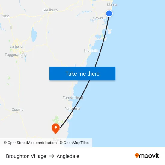 Broughton Village to Angledale map