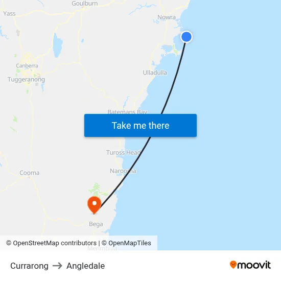 Currarong to Angledale map