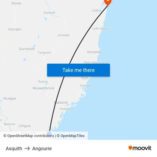 Asquith to Angourie map